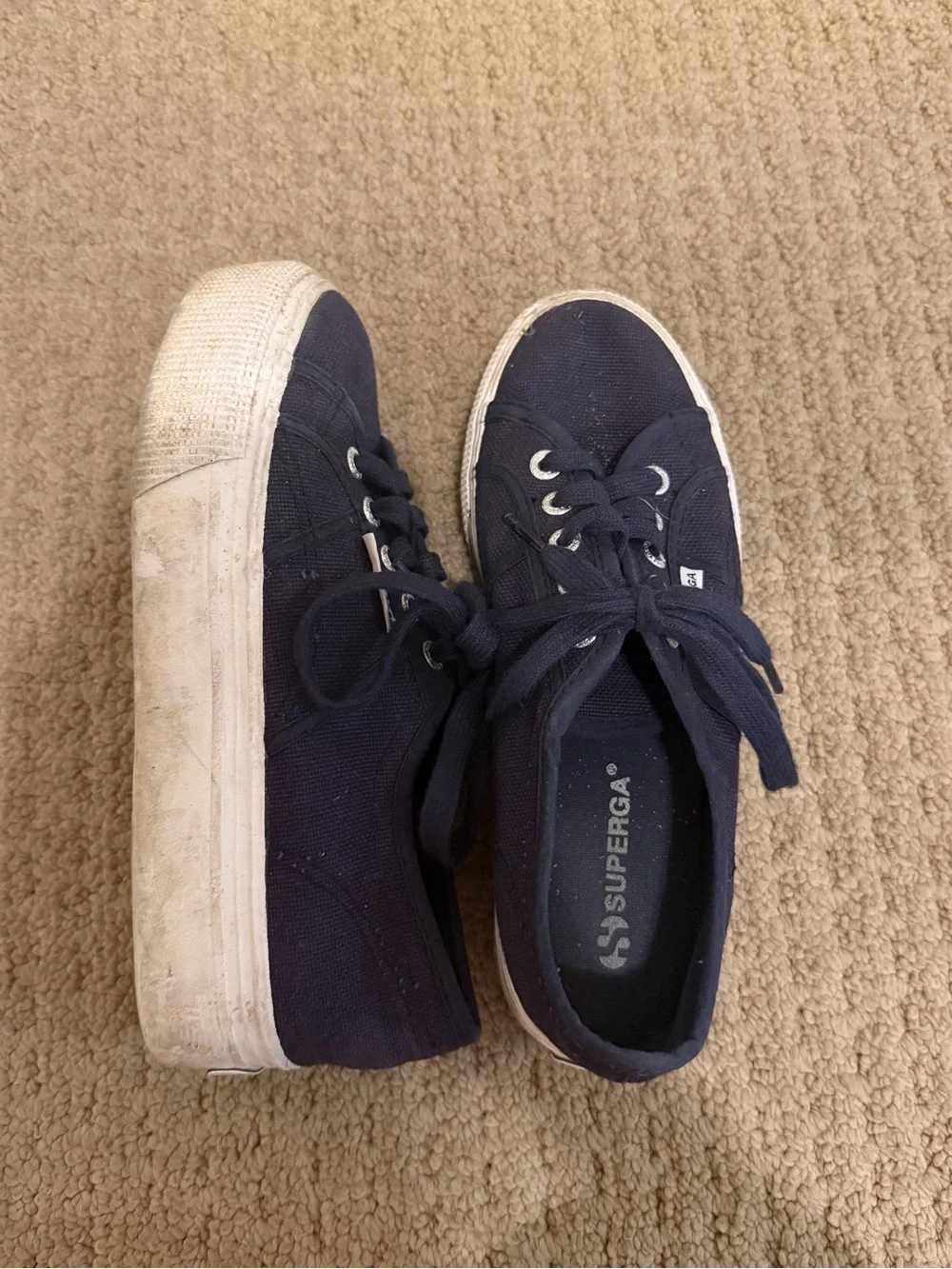 Superga Men's Low-Top Sneakers in Navy and White